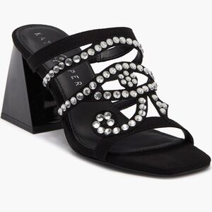 Katy Perry Collections Black Heels with Embellished Straps